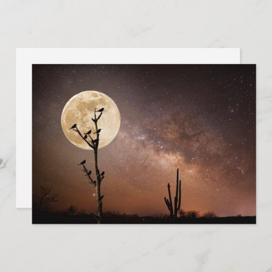 Deserts Saguaro Cactus With Birds in Desert Bedankkaart (Voorkant / Achterkant)