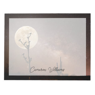 Deserts Saguaro Cactus With Birds in Desert Notitieblok