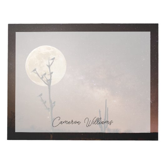 Deserts Saguaro Cactus With Birds in Desert Notitieblok (Voorkant)