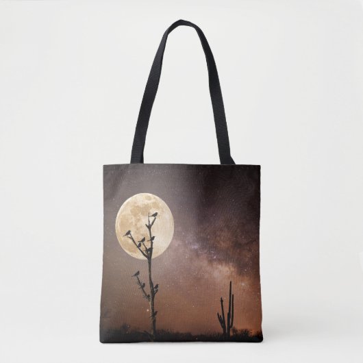 Deserts Saguaro Cactus With Birds in Desert Tote Bag (Voorkant)