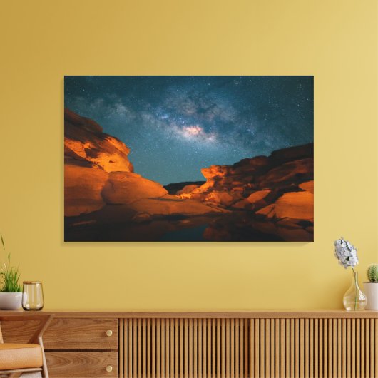 Deserts | Sam Pan Bok Night time Thailand Canvas Afdruk (Insitu (Woonkamer))