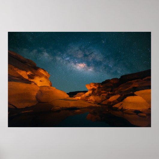 Deserts | Sam Pan Bok Night time Thailand Poster (Voorkant)