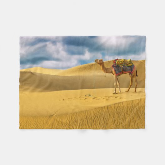 Deserts | Thar Desert Rajasthan India Camel Fleece Deken (Voorkant (Horizontaal))