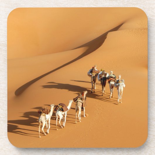 Deserts | Tuareg Walk with Camels Bier Onderzetter (Voorkant)
