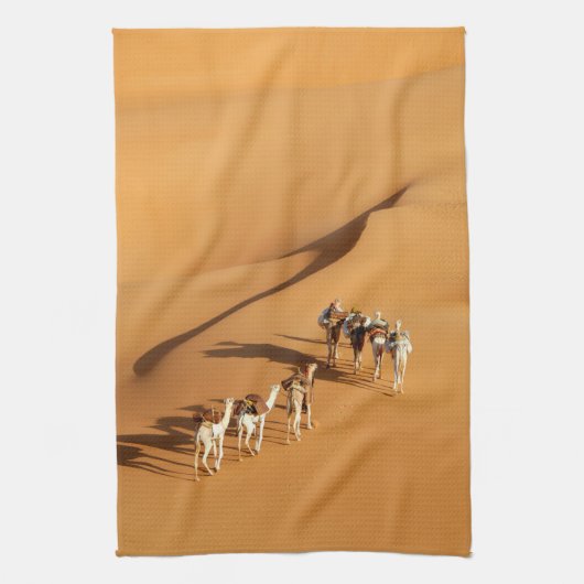 Deserts | Tuareg Walk with Camels Theedoek (Verticaal)