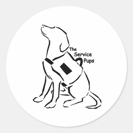 DeServicePups-Stickers Ronde Sticker (Voorkant)