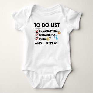 Desi Baby to-Do List! (Eet, Cry, Slaap) Romper