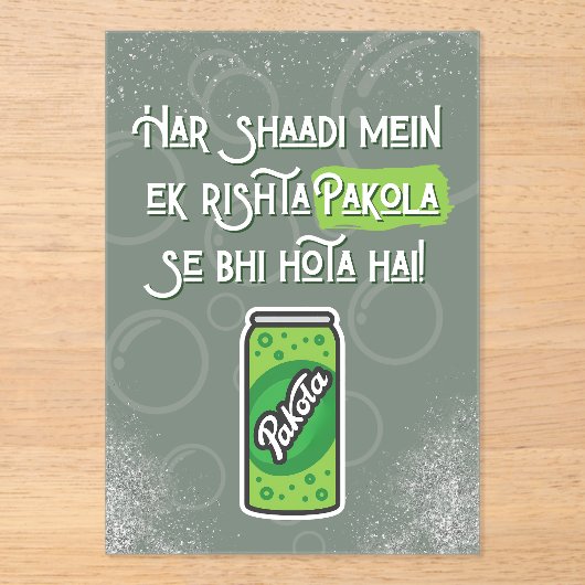 Desi Bruiloft Acryl Uitnodigingen (Voorkant)
