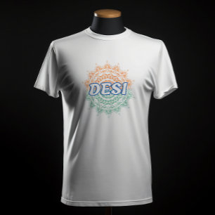 DESI Chakra Design Indische Tricolor Vlag Tiranga T-shirt