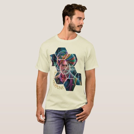 Desi Cyberpunk T-Shirt – Waar Traditie Ontmoet De (Voorkant volledig)