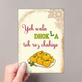 Desi Indian Pakistani Wedding Mehndi Food Sign Acryl Uitnodigingen (Insitu (Draagbaar))