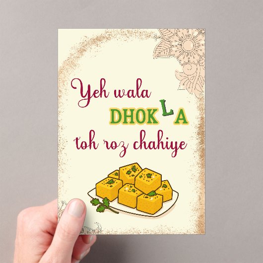Desi Indian Pakistani Wedding Mehndi Food Sign Acryl Uitnodigingen (Insitu (Draagbaar))