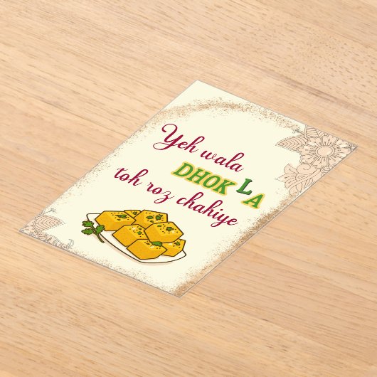 Desi Indian Pakistani Wedding Mehndi Food Sign Acryl Uitnodigingen (Laagn)