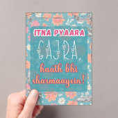 Desi Indian Pakistani Wedding Mehndi Food Sign Acryl Uitnodigingen (Insitu (Draagbaar))