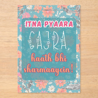 Desi Indian Pakistani Wedding Mehndi Food Sign Acryl Uitnodigingen