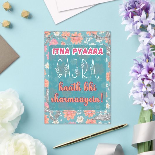 Desi Indian Pakistani Wedding Mehndi Food Sign Acryl Uitnodigingen (Insitu (Huwelijk))