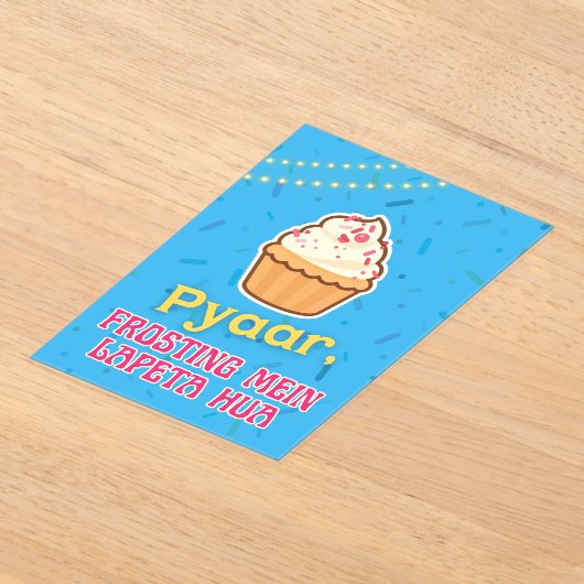 Desi Indian Pakistani Wedding Mehndi Food Sign Acryl Uitnodigingen (Laagn)