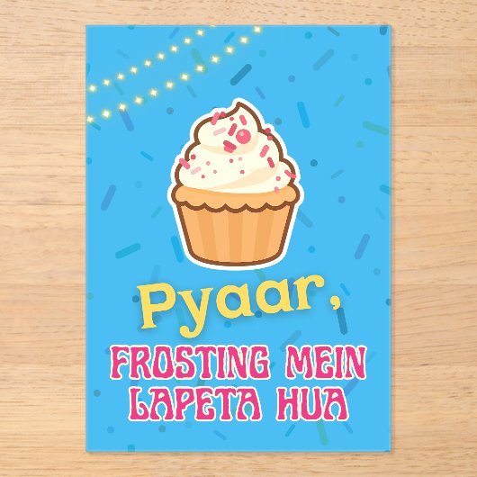 Desi Indian Pakistani Wedding Mehndi Food Sign Acryl Uitnodigingen (Voorkant)