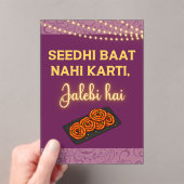 Desi Indian Pakistani Wedding Mehndi Food Sign Acryl Uitnodigingen (Insitu (Draagbaar))