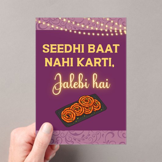 Desi Indian Pakistani Wedding Mehndi Food Sign Acryl Uitnodigingen (Insitu (Draagbaar))
