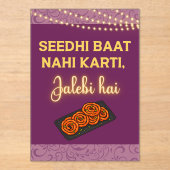 Desi Indian Pakistani Wedding Mehndi Food Sign Acryl Uitnodigingen (Voorkant)