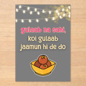 Desi Indian Pakistani Wedding Mehndi Food Sign Acryl Uitnodigingen (Voorkant)