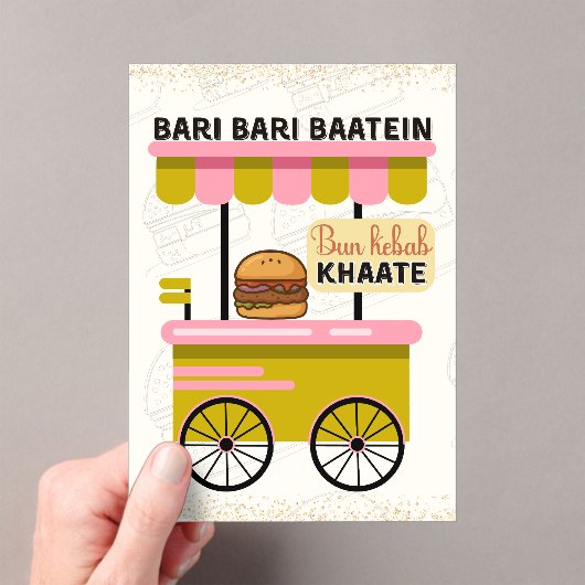 Desi Indian Pakistani Wedding Mehndi Food Sign Acryl Uitnodigingen (Insitu (Draagbaar))