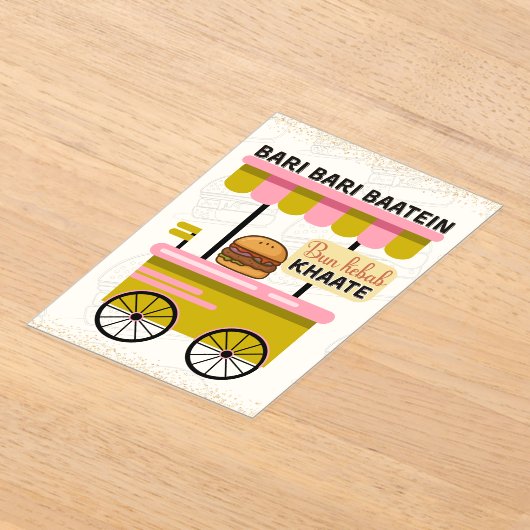 Desi Indian Pakistani Wedding Mehndi Food Sign Acryl Uitnodigingen (Laagn)