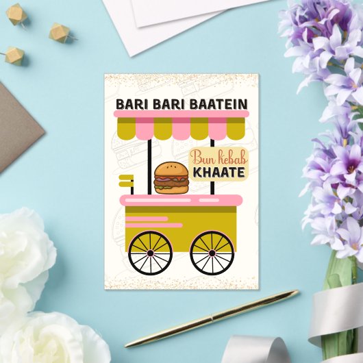 Desi Indian Pakistani Wedding Mehndi Food Sign Acryl Uitnodigingen (Insitu (Huwelijk))