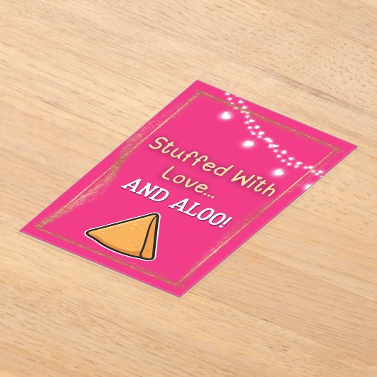 Desi Indian Pakistani Wedding Mehndi Food Sign Acryl Uitnodigingen (Laagn)