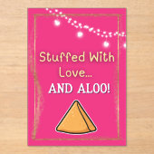 Desi Indian Pakistani Wedding Mehndi Food Sign Acryl Uitnodigingen (Voorkant)