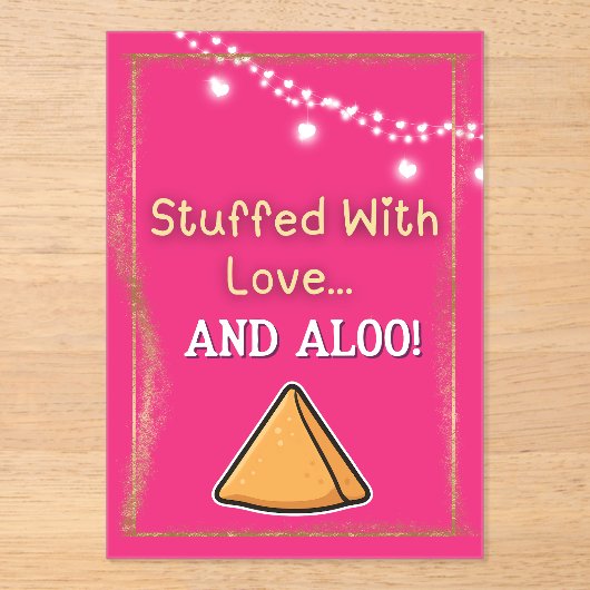 Desi Indian Pakistani Wedding Mehndi Food Sign Acryl Uitnodigingen (Voorkant)