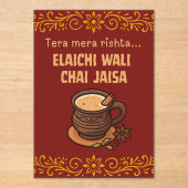 Desi Indiase Pakistaanse bruiloft Mehndi Voedsel T Acryl Uitnodigingen (Voorkant)