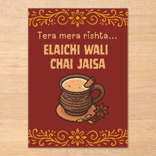 Desi Indiase Pakistaanse bruiloft Mehndi Voedsel T Acryl Uitnodigingen