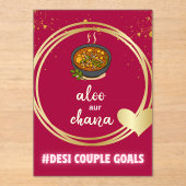 Desi Indiase Pakistaanse bruiloft Mehndi Voedsel T Acryl Uitnodigingen (Voorkant)