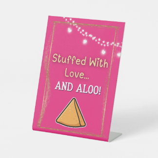 Desi Indiase Pakistaanse bruiloft Mehndi Voedsel T Reclamebord Met Voetstuk