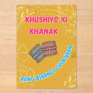 Desi Indiase Pakistaanse trouw Mehndi  Acryl Uitnodigingen