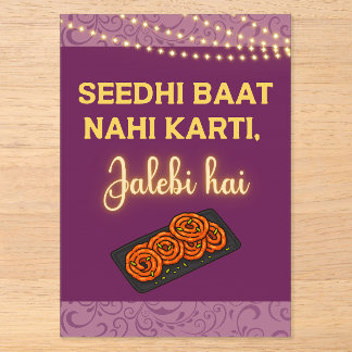 Desi Indiase Pakistaanse trouwfeest Mehndi-tekens Acryl Uitnodigingen