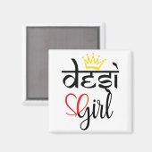 Desi Indische of Pakistaanse bruine meisjestrots Magneet (Voorkant / Achterkant)