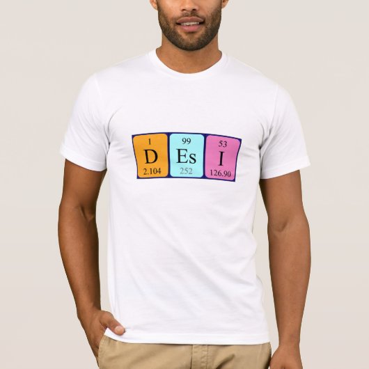 Desi periodieke lijstnaam shirt (Voorkant)