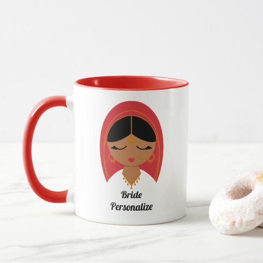 Desi, South Asian, Indian Bride of Dulhan Gift Mok (Met donut)