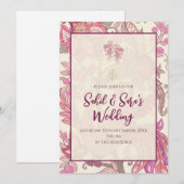 Desi Trouwkaart Indiase Trouwuitnodiging Kaart (Voorkant / Achterkant)