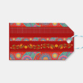 Desi Wedding Style Deep Red Design Cadeaulabel (Voorkant (Horizontaal))