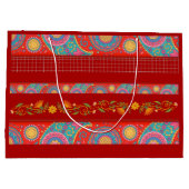 Desi Wedding Style Deep Red Design Groot Cadeauzakje (Achterkant)