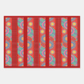 Desi Wedding Style Deep Red Design Inpakpapier Vel (Voorkant 2)