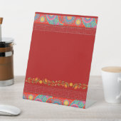 Desi Wedding Style Deep Red Design Reclamebord Met Voetstuk (Insitu)