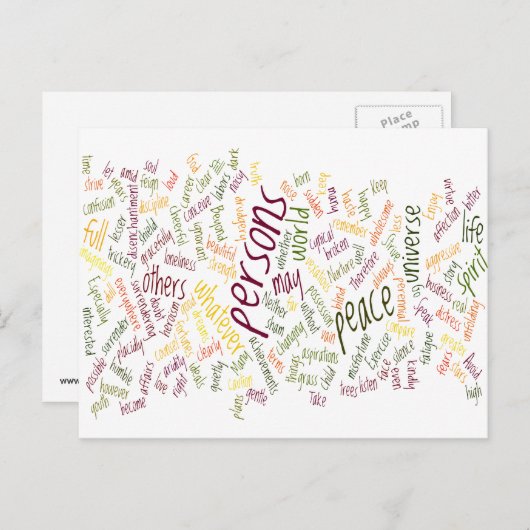 Desidera(R)positieve woorden Briefkaart (Voorkant / Achterkant)