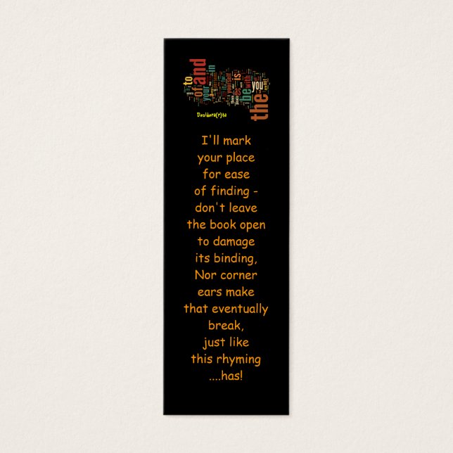 Desidera(R)ta Woordkunst bladwijzer Mini Visitekaartjes (Voorkant)