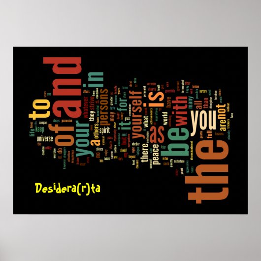 Desidera(R)ta Word Art poster afdrukken (Voorkant)