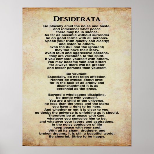 Desiderata 11 x 14 Art Print (Voorkant)